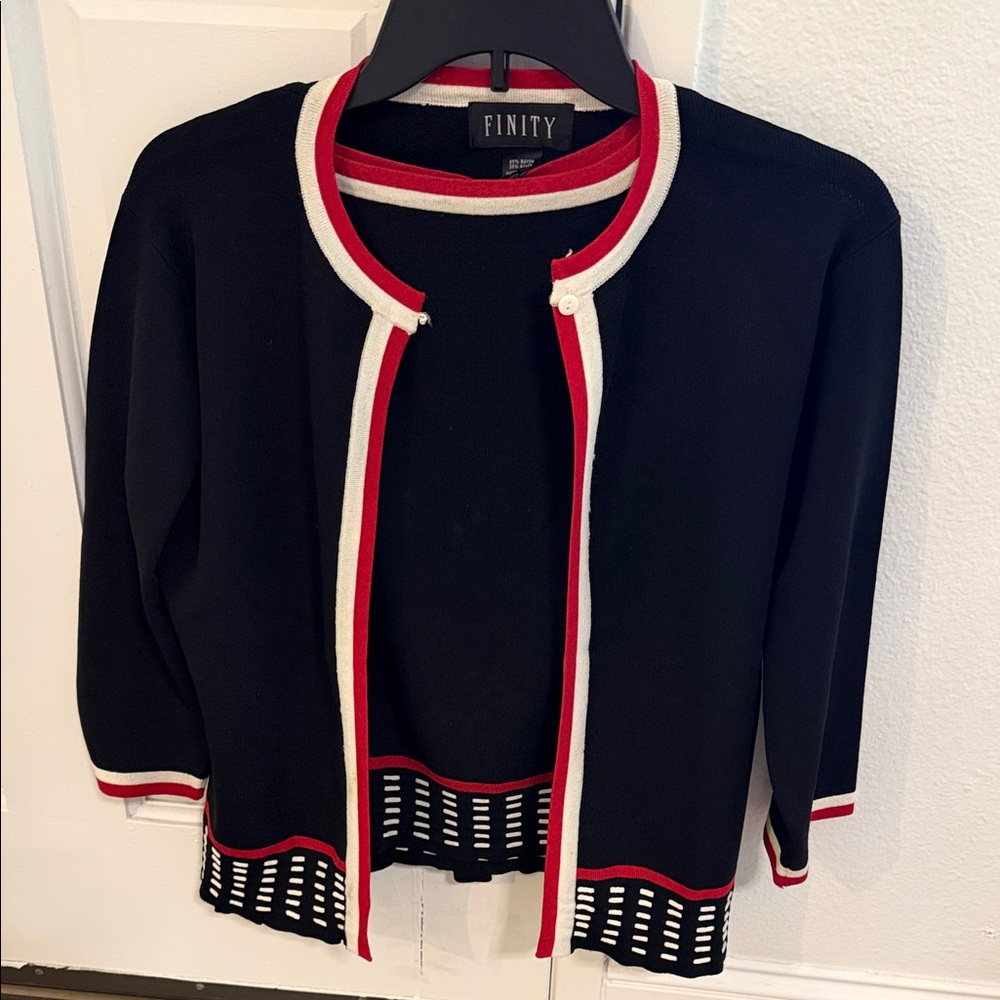 Finity Black and Red Women's Sweater
